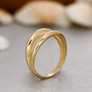 14K Solid Gold Dome Ring Y190