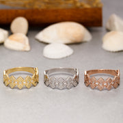 14K Solid Gold Geometric Ring Y183