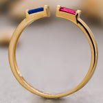 Load image into Gallery viewer, 14K Solid Gold Baguette Ring Y194
