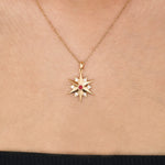 Load image into Gallery viewer, 14K Solid Gold North Star Necklace K105
