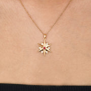 14K Solid Gold North Star Necklace K105