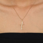 Load image into Gallery viewer, 14K Solid Gold Cross Necklace K104
