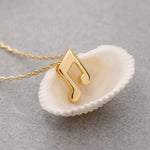 Load image into Gallery viewer, 14k Solid Gold Note Necklace K103
