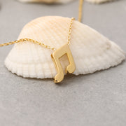 14k Solid Gold Note Necklace K103