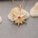 Load image into Gallery viewer, 14K Solid Gold North Star Necklace K105
