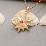 Load image into Gallery viewer, 14K Solid Gold North Star Necklace K105
