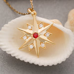 Load image into Gallery viewer, 14K Solid Gold North Star Necklace K105
