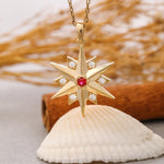 Load image into Gallery viewer, 14K Solid Gold North Star Necklace K105
