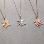 Load image into Gallery viewer, 14K Solid Gold North Star Necklace K105
