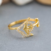 14K Solid Gold Anchor Ring Y137