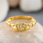 Load image into Gallery viewer, 14k Solid Gold 15 Anos Ring Y167
