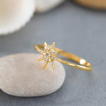 Load image into Gallery viewer, 14K Solid Gold Star Ring Y152
