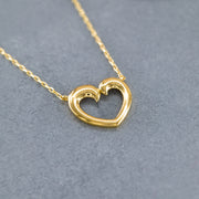 14K Solid Gold Heart Necklace K99