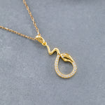 Load image into Gallery viewer, 14K Solid Gold Snake Necklace K101
