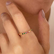 14K Solid Gold Cubic Zirconia Ring Y144