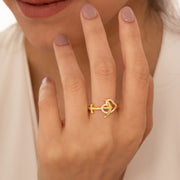 14K Solid Gold Anchor Ring Y137