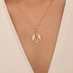 Load image into Gallery viewer, 14K Solid Gold Angel Necklace K100
