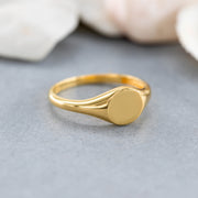 14K Solid Gold Signet Ring Y158