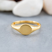 14K Solid Gold Signet Ring Y158
