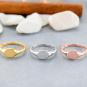 14K Solid Gold Signet Ring Y158