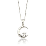 Load image into Gallery viewer, 14K Solid Gold Moon Star Necklace K150
