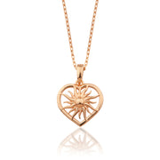 14K Solid Gold Sun Necklace K147