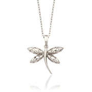 14K Solid Gold Dragonfly Necklace K159