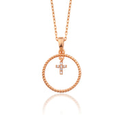 14K Solid Gold Cross Necklace K155