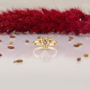 14K Solid Gold Cage Ring Y288