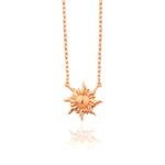 Load image into Gallery viewer, 14K Solid Gold Sun Necklace K138
