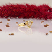 14K Solid Gold Cage Ring Y288