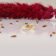 14K Solid Gold Bamboo Ring Y286