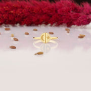 14K Solid Gold Moon And Star Ring Y279