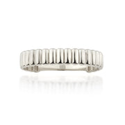14K Solid Gold Vertical Lines Band Ring Y341