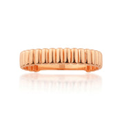 14K Solid Gold Vertical Lines Band Ring Y341