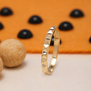 14K Solid Gold Pyramid Ring Y53