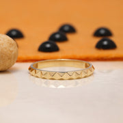 14K Solid Gold Pyramid Ring Y53