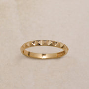 14K Solid Gold Pyramid Ring Y53