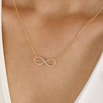 Load image into Gallery viewer, 14K Solid Gold Infinity Necklace K55
