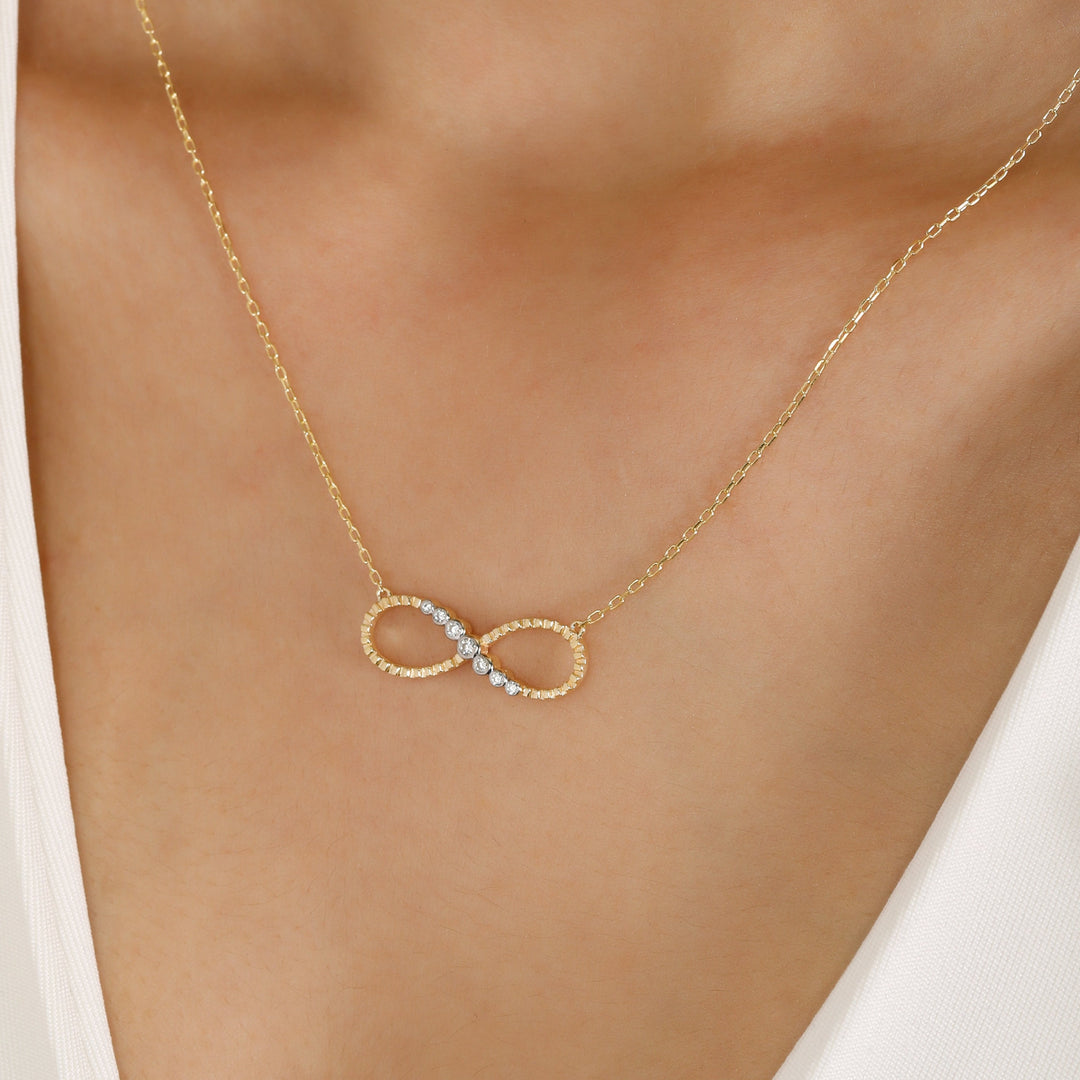 14K Solid Gold Infinity Necklace K55