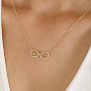 14K Solid Gold Infinity Necklace K55
