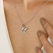14K Solid Gold Dolphin Necklace K61