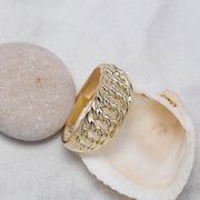 14K Solid Gold Braid Ring Y62
