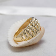14K Solid Gold Braid Ring Y62