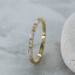 Load image into Gallery viewer, 14K Solid Gold Baguette Ring B3
