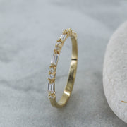 14K Solid Gold Baguette Ring B3