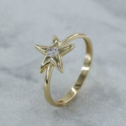 14K Solid Gold Starfish Ring Y68
