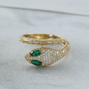 14K Solid Gold Snake Ring Y71