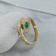 14K Solid Gold Snake Ring Y71