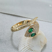 14K Solid Gold Snake Ring Y71